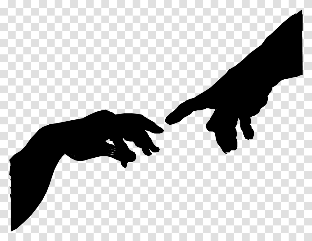 The Creation Of Adam Hand Silhouette By Eryc Tri Juni Creation Of Adam, Gray, World Of Warcraft Transparent Png