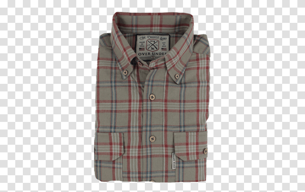 The Crosscut Flannel Shirt Earth Tan Long Sleeve, Clothing, Apparel, Dress Shirt, Tartan Transparent Png