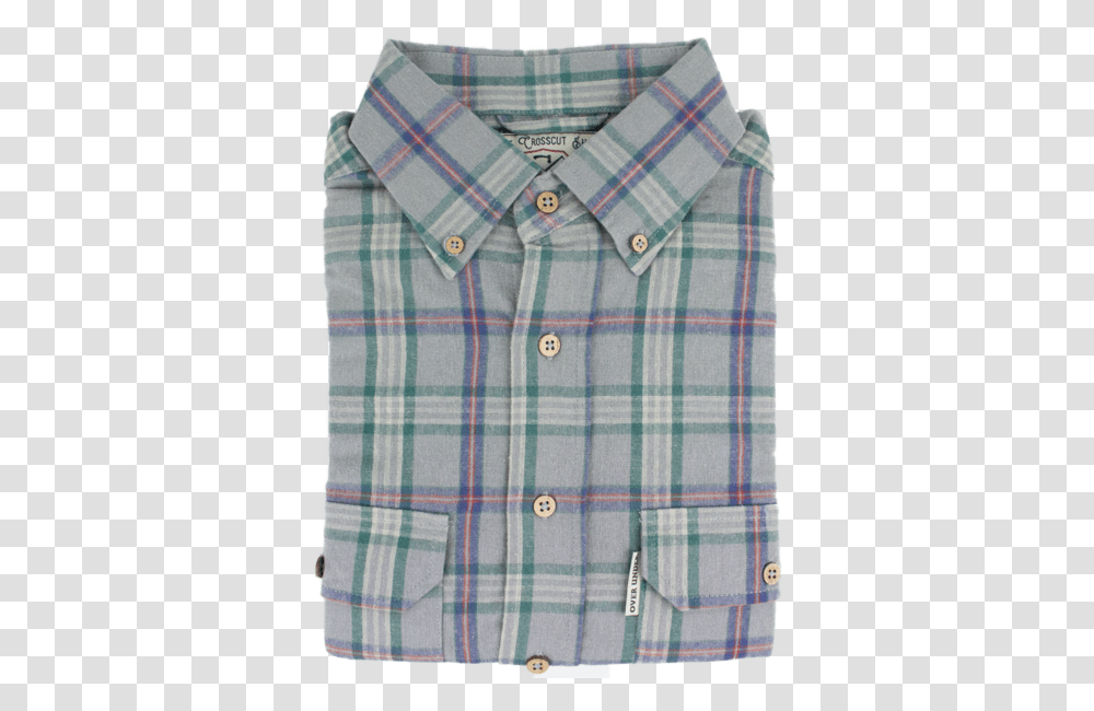 The Crosscut Flannel Shirt Fog Grey Button, Apparel, Dress Shirt Transparent Png
