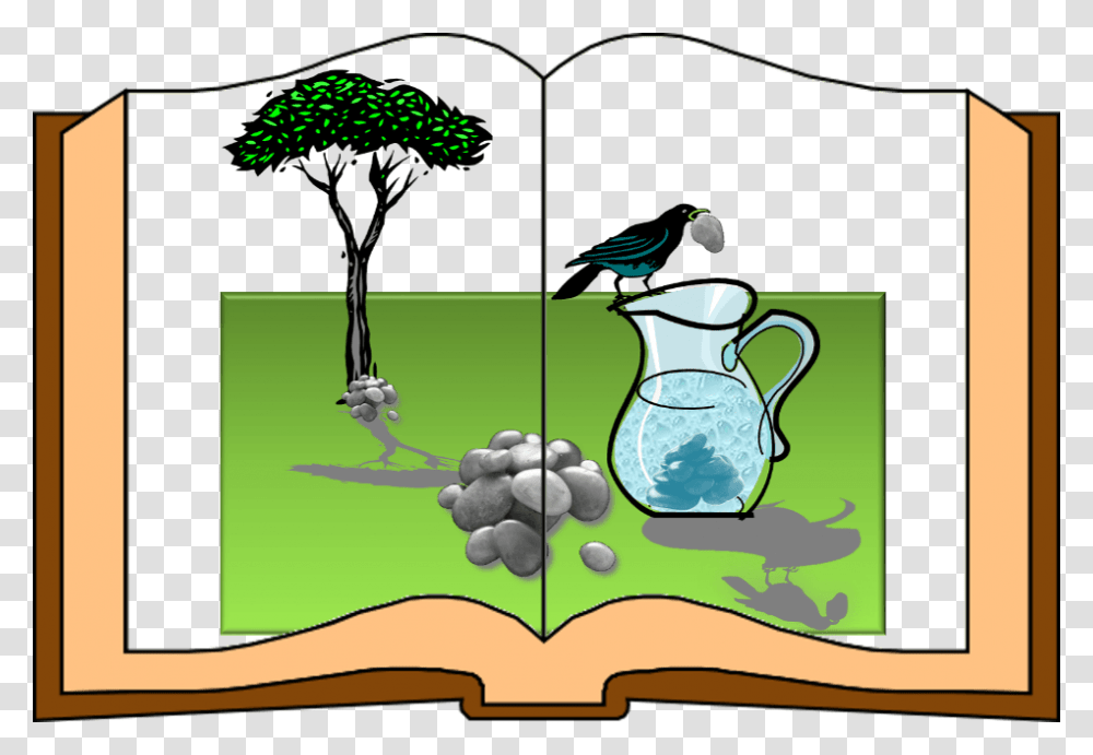 The Crow And The Pitcher Bilingual Avenue, Bird, Animal, Jug, Outdoors Transparent Png