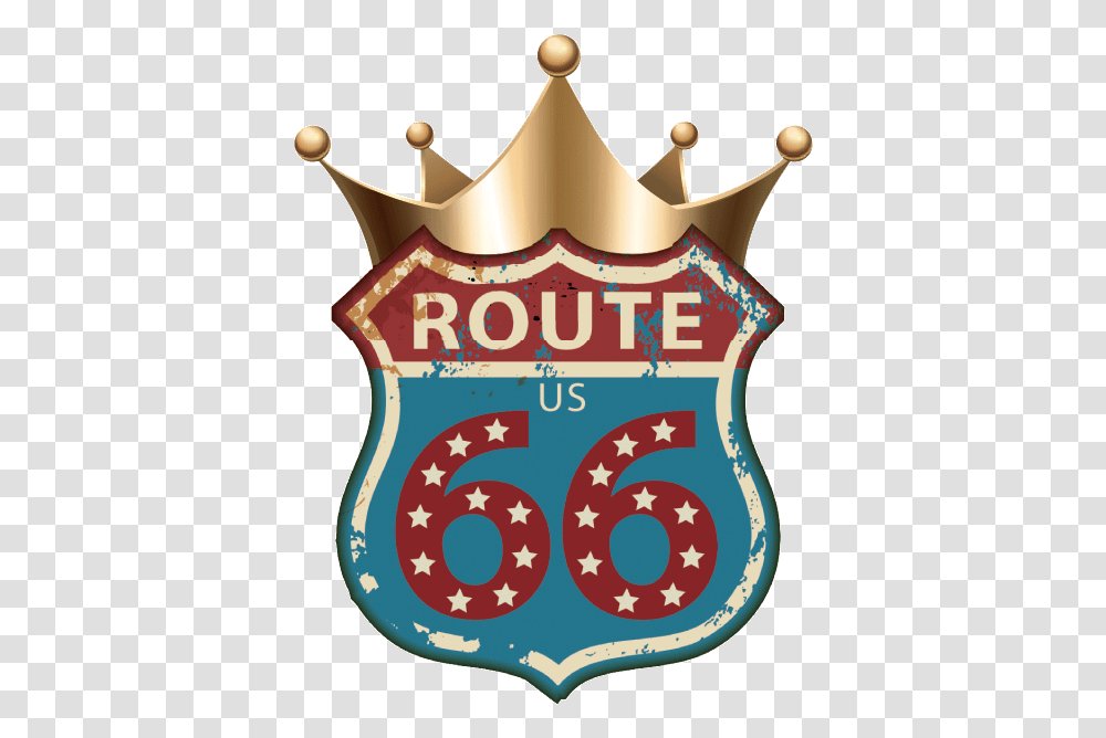 The Crown Of Route 66 Treacle Factory Vintage Route 66 Sign, Logo, Symbol, Trademark, Badge Transparent Png