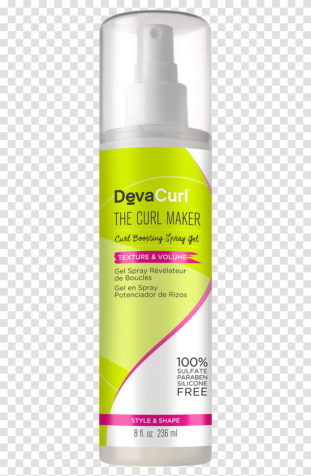 The Curl Maker Devacurl Spray Gel, Bottle, Aluminium, Tin, Can Transparent Png