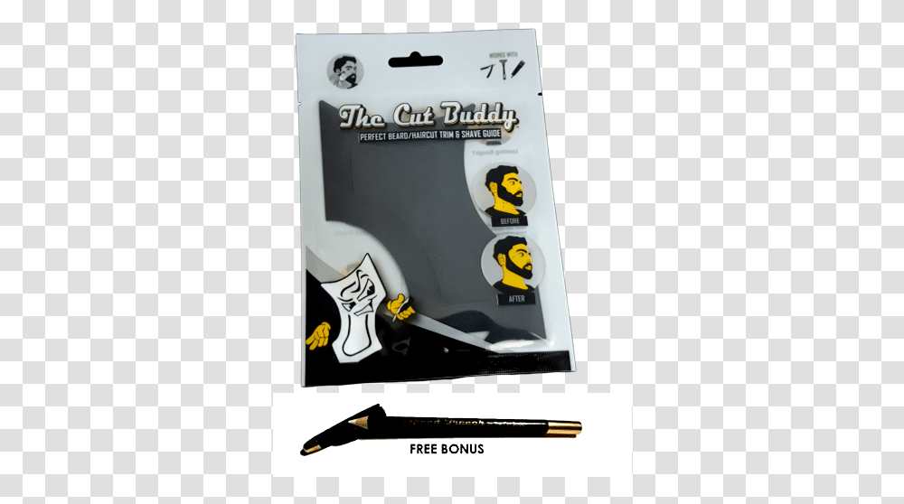 The Cut Buddy Free Pen Hairline Beard Lining Guide Tool Shark Tank Multi Curve Eye Liner, Text, Label, Paper, Advertisement Transparent Png