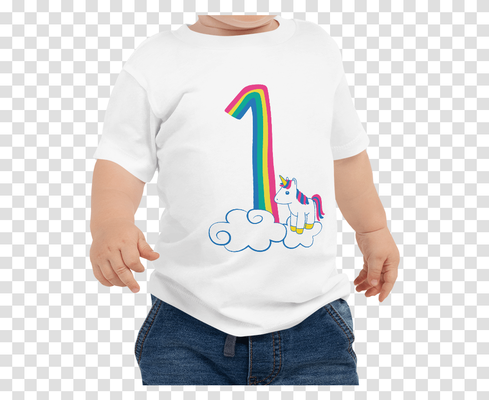 The Cutest Rainbow Unicorn First Birthday Shirt There Camisas De Baby Shark, Sleeve, Number Transparent Png