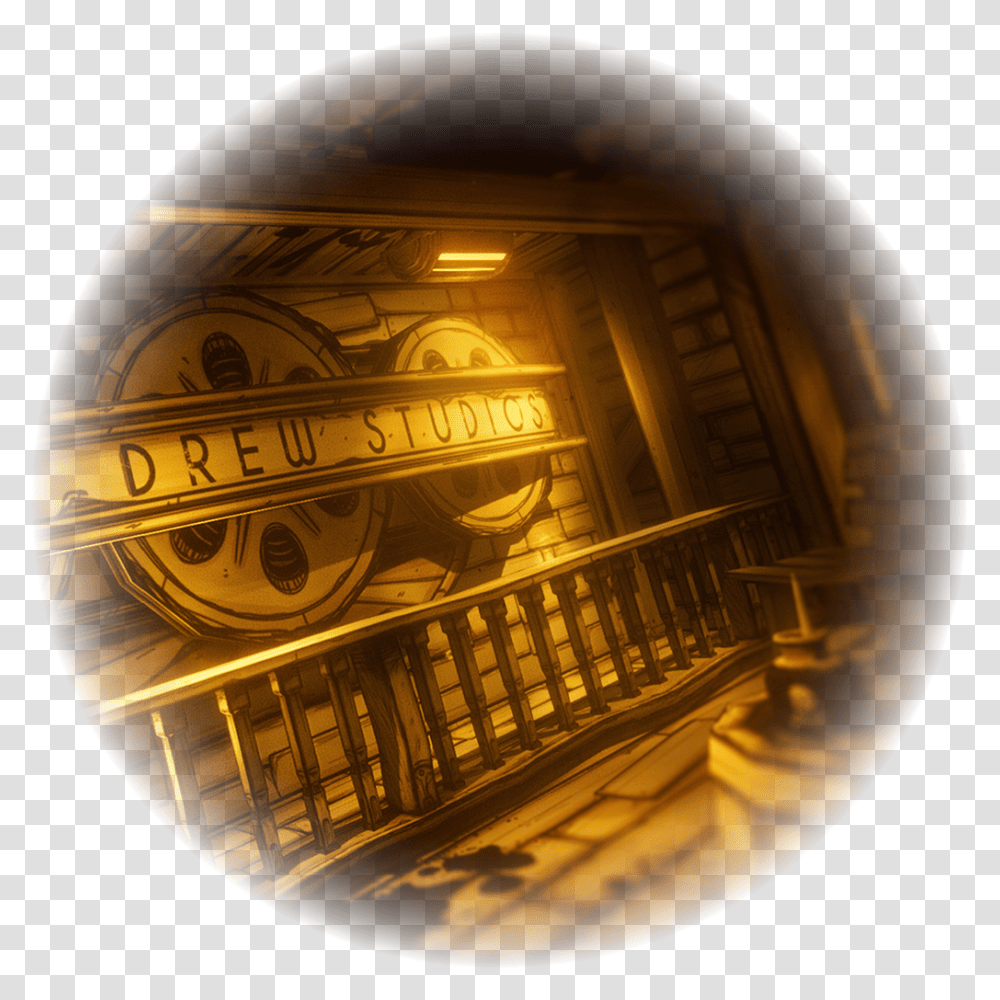 The Devilamp Bendy And The Ink Machine Menu, Staircase, Handrail, Lighting, Architecture Transparent Png