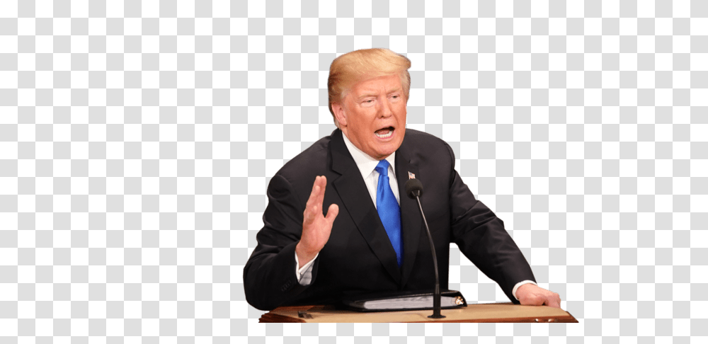 The Divider Trump Sitting, Tie, Audience, Crowd, Person Transparent Png