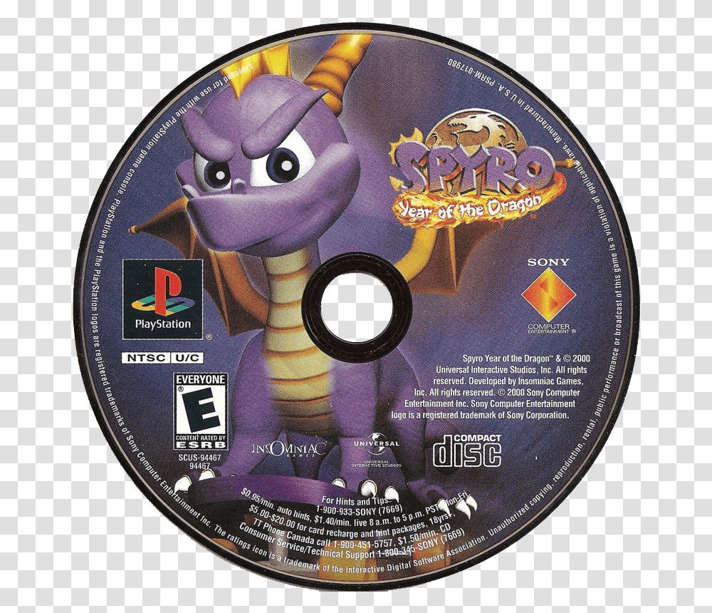 The Dragon Spyro Year Of The Dragon Disc, Disk, Dvd Transparent Png