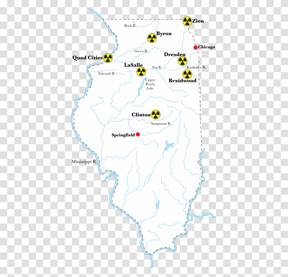 The Dresden And Braidwood Reactors Are Two That The Nuclear Power Plants In Illinois, Plot, Map, Diagram, Atlas Transparent Png