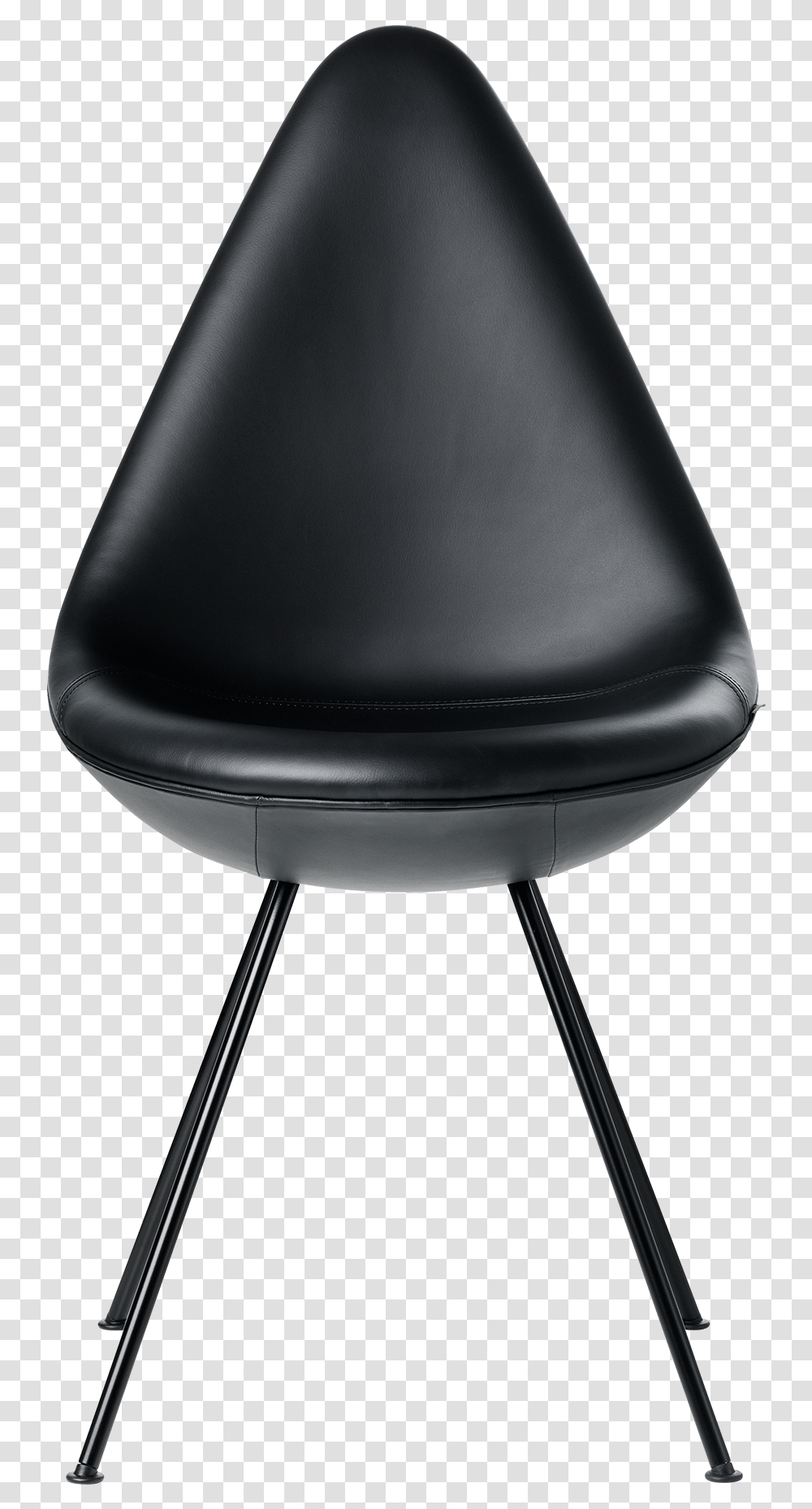 The Drop Chair Arne Jacobsen Black Basic Leather Lacquered Fritz Hansen Drop Chair, Furniture, Lamp, Armchair Transparent Png