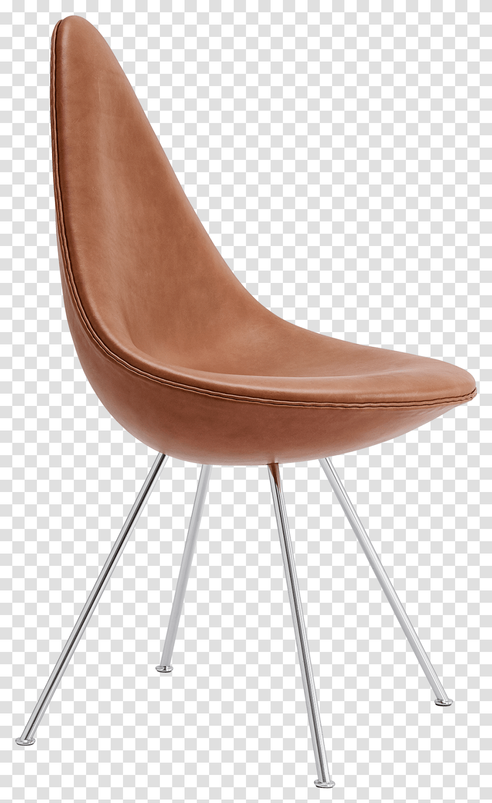 The Drop Chair Arne Jacobsen Upholstered Elegance Leather Drop Chair Arne Jacobsen, Furniture, Wood, Plywood, Canvas Transparent Png