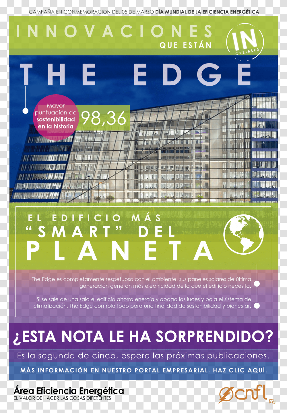 The Edge The Most Sustainable And Intelligent Building, Advertisement, Flyer, Poster, Paper Transparent Png