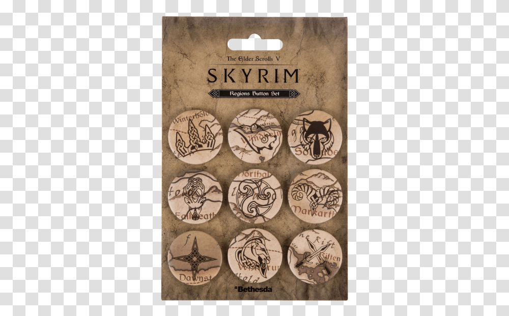 The Elder Scrolls V Skyrim Button Pins Regions Skyrim, Label, Handwriting, Calligraphy Transparent Png