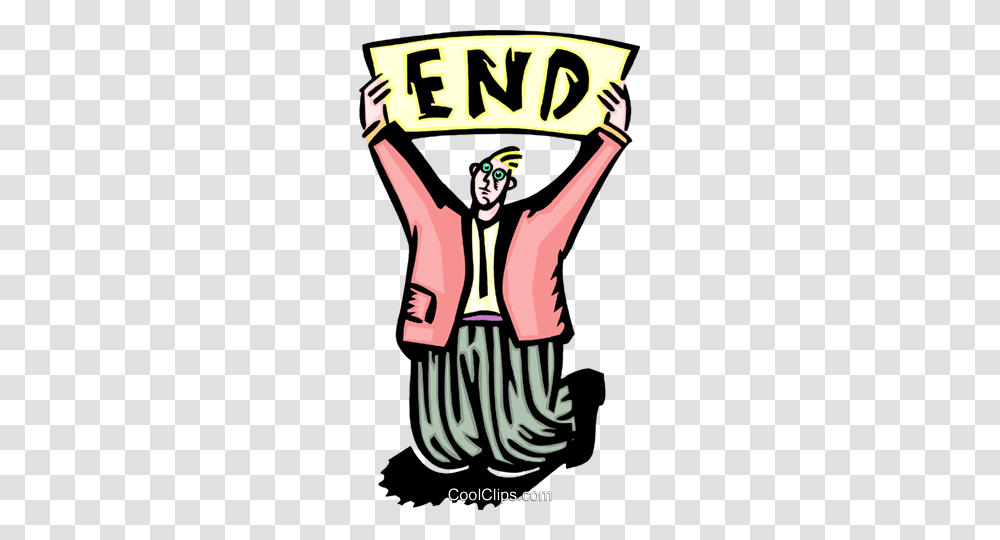 The End Royalty Free Vector Clip Art Illustration, Poster, Performer, Hand, Book Transparent Png