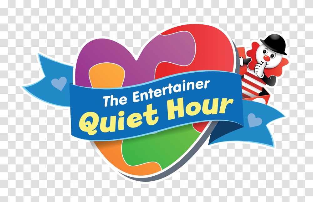 The Entertainer Quiet Hour Logo Entertainer Quiet Hour, Label, Heart, Food Transparent Png
