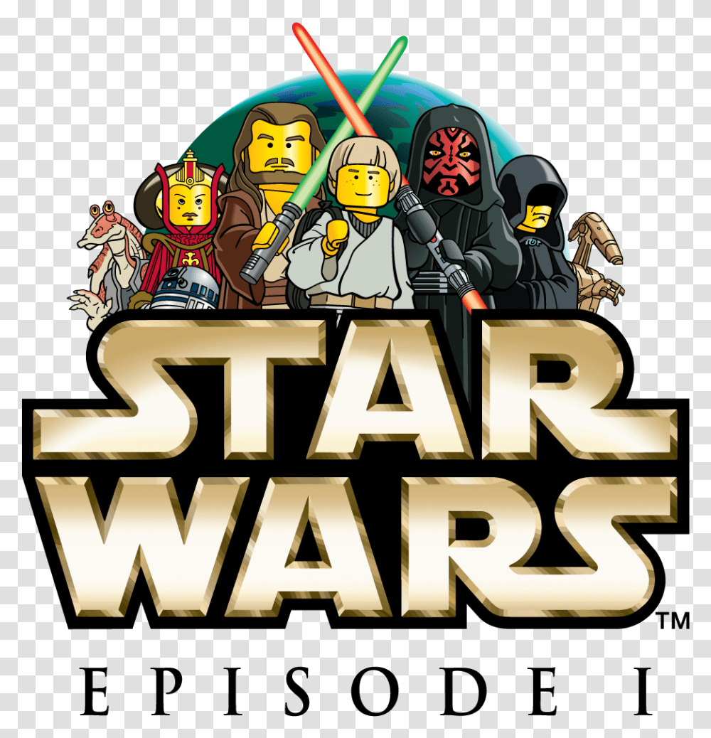 The Episode I Lego Star Wars Logo Used Star Wars, Person, Text, Helmet, Clothing Transparent Png