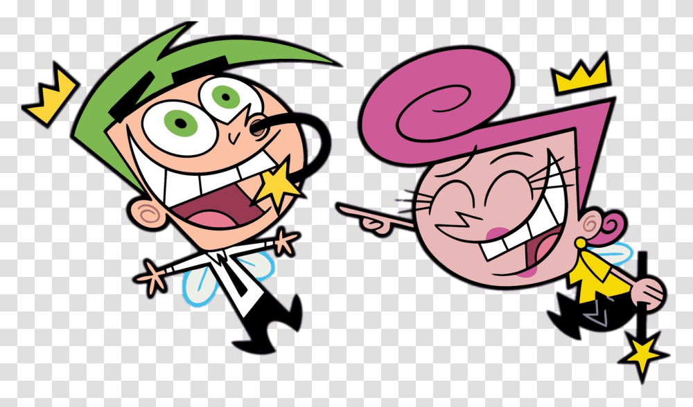 The Fairly Oddparents Wanda And Cosmo Having Fun Fairly Odd Parents Background Hd, Label Transparent Png
