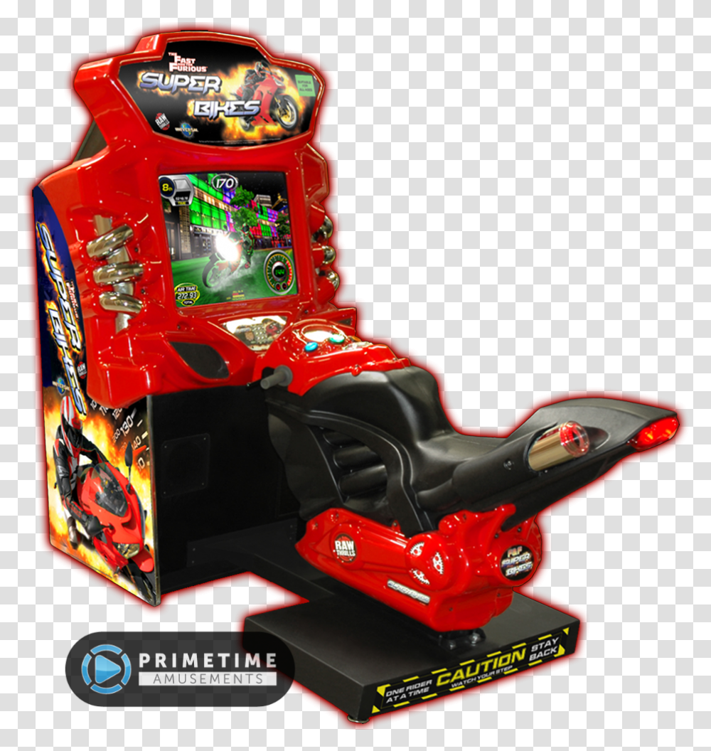 The Fast And The Furious Super Bikes Arcade Game Raw Thrills Super Bikes, Arcade Game Machine, Lawn Mower, Tool, Toy Transparent Png
