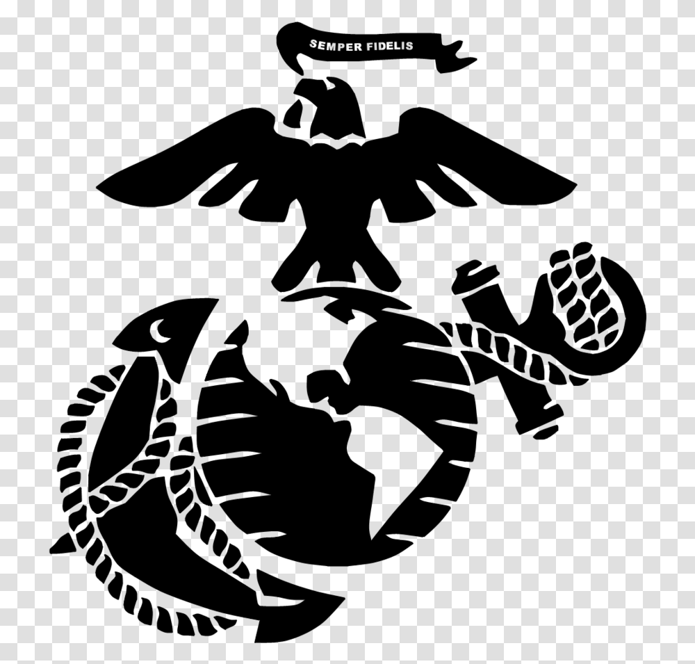 The Few The Proud The Marines Logo Marine Corps Eagle Globe And Anchor, Gray, World Of Warcraft Transparent Png