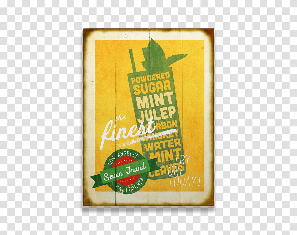 The Finest Mint Julep Recipe Sign, Poster, Advertisement, Flyer, Paper Transparent Png
