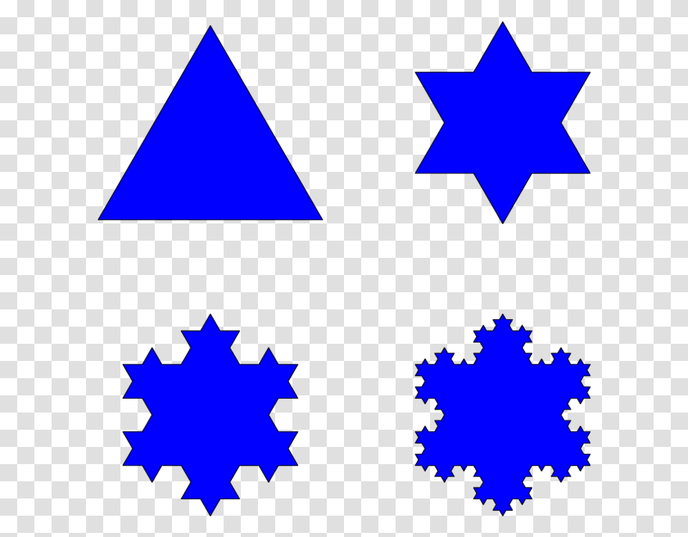 The First Four Iterations Of The Koch Snowflake Clipart Basic Fractal, Star Symbol, Triangle Transparent Png