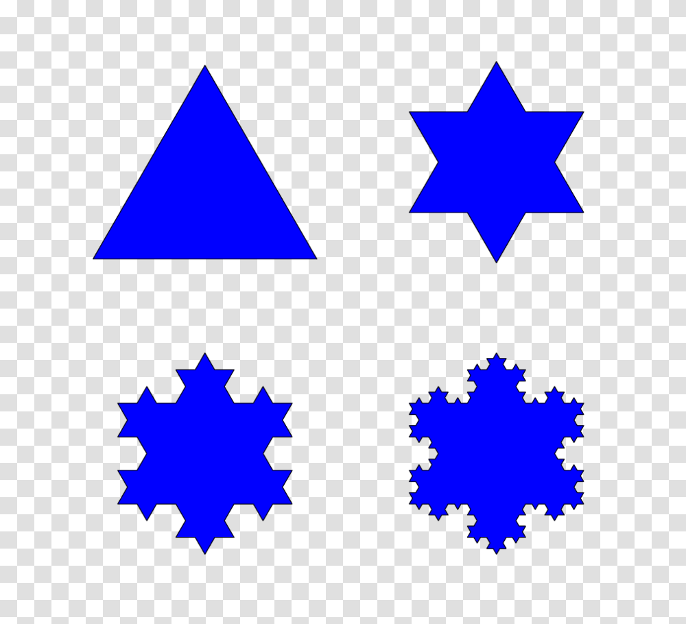 The First Four Iterations Of The Koch Snowflake Download, Triangle, Star Symbol Transparent Png
