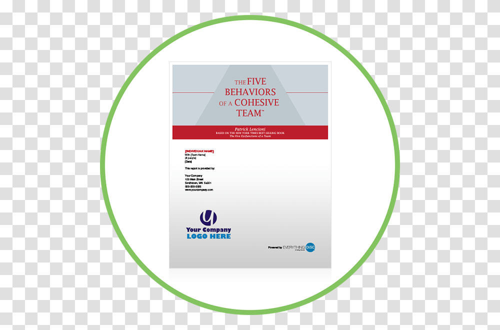 The Five Behaviors Of A Cohesive Team Cover Inside Circle, Poster, Advertisement, Flyer, Paper Transparent Png