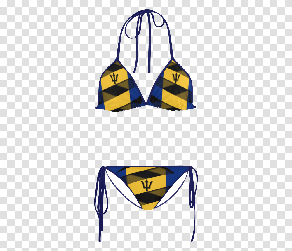 The Flag Of Barbados Custom Bikini Swimsuit Pentagram Bikini, Tie, Accessories, Apparel Transparent Png