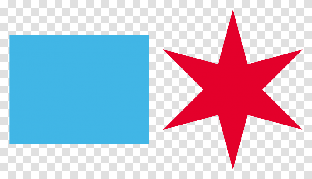 The Flag Of City Chicago City Of Chicago Star, Cross, Symbol, Star Symbol Transparent Png