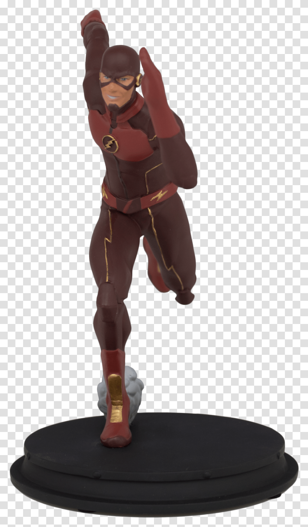 The Flash Animated Statue Icon Heroes Statue, Person, Human, Figurine, Cape Transparent Png