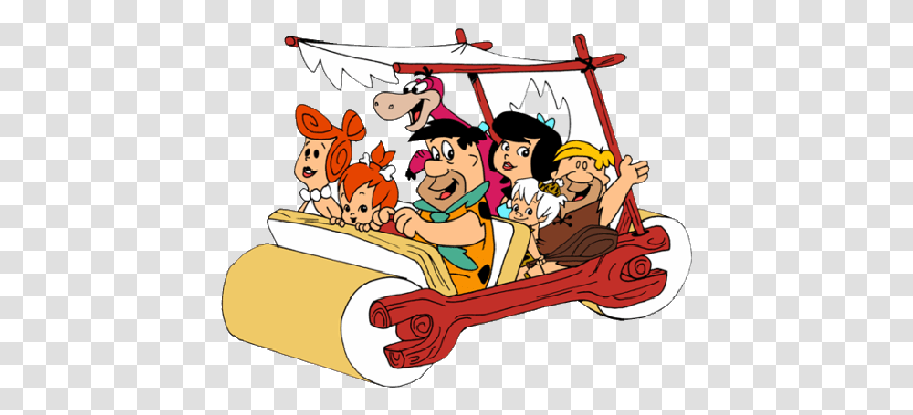 The Flintstones And Rubbles In Car Flintstones In The Car, Graduation, Comics, Book Transparent Png