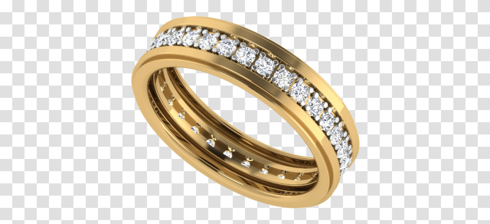 The Floating Diamonds Eternity Couple Band Engagement Ring, Gold, Jewelry, Accessories, Accessory Transparent Png