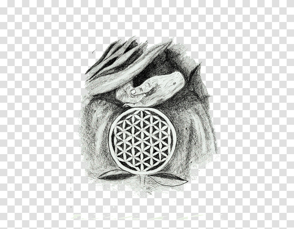 The Flower Of Life Flower Of Life Sketch, Drawing, Cushion, Poster Transparent Png