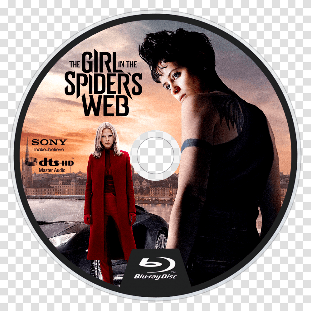 The Girl In The Spider S Web Bluray Disc Image Girl In The Spider's Web Blu Ray, Disk, Person, Human, Dvd Transparent Png
