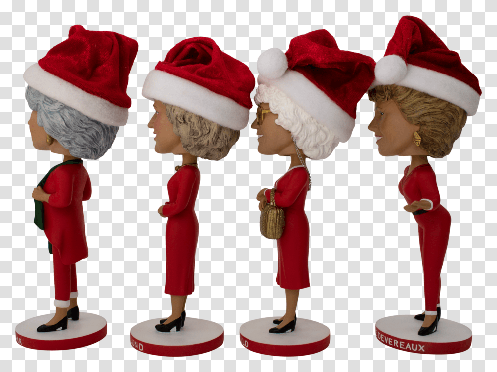 The Golden Girls Polystone Bobbleheads Christmas Edition Set Christmas Elf, Clothing, Apparel, Doll, Toy Transparent Png