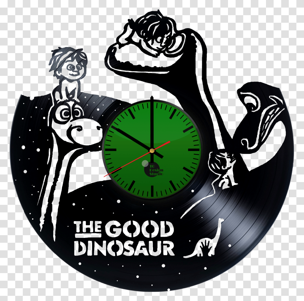 The Good Dinosaur Handmade Vinyl Record Wall Clock Finding Nemo, Analog Clock, Clock Tower, Architecture, Building Transparent Png