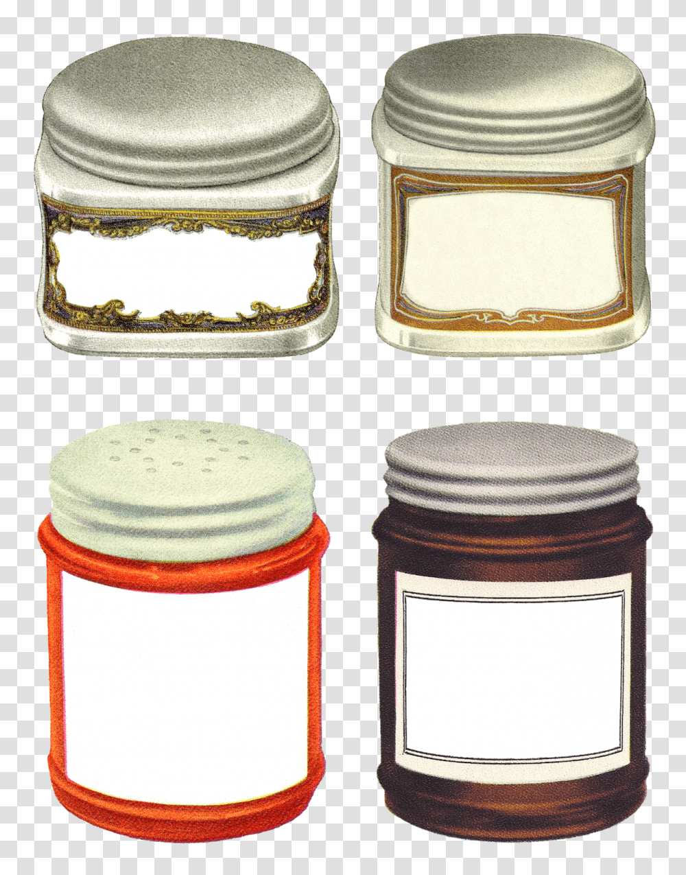 The Graphics Monarch Printable Label Collage Sheets Vintage, Jar, Cylinder, Spice Transparent Png