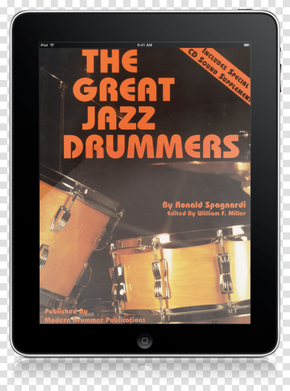 The Great Jazz Drummer S Digital Book Tablet Computer, Percussion, Musical Instrument, Poster, Advertisement Transparent Png