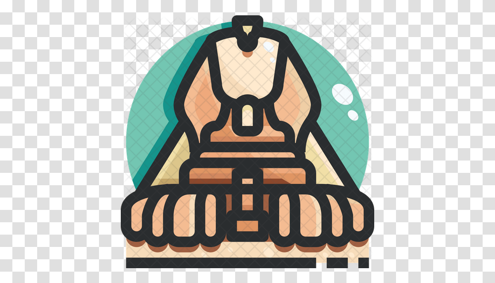 The Great Sphinx Icon Art, Text, Drawing, Brick, Statue Transparent Png