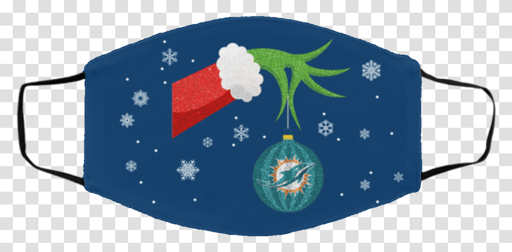The Grinch Christmas Ornament Miami Dolphins Face Mask Face Mask Stone Island Mask, Nature, Text, Outdoors Transparent Png