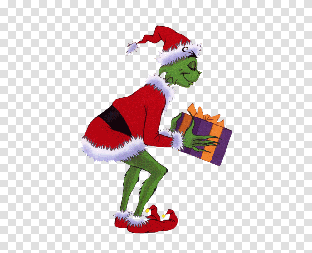 The Grinch Holding A Gift Image, Apparel, Person, Human Transparent Png