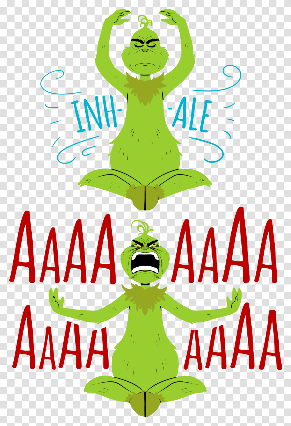 The Grinch Is Releasing Some Anxiety With Some Yogayou El Grinch Haciendo Yoga, Novel, Book, Poster, Advertisement Transparent Png