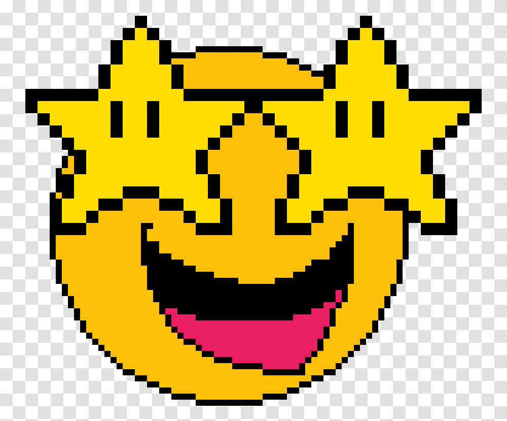 The Grinning Star Emoji Star Pixel Art, Pac Man, Rug Transparent Png