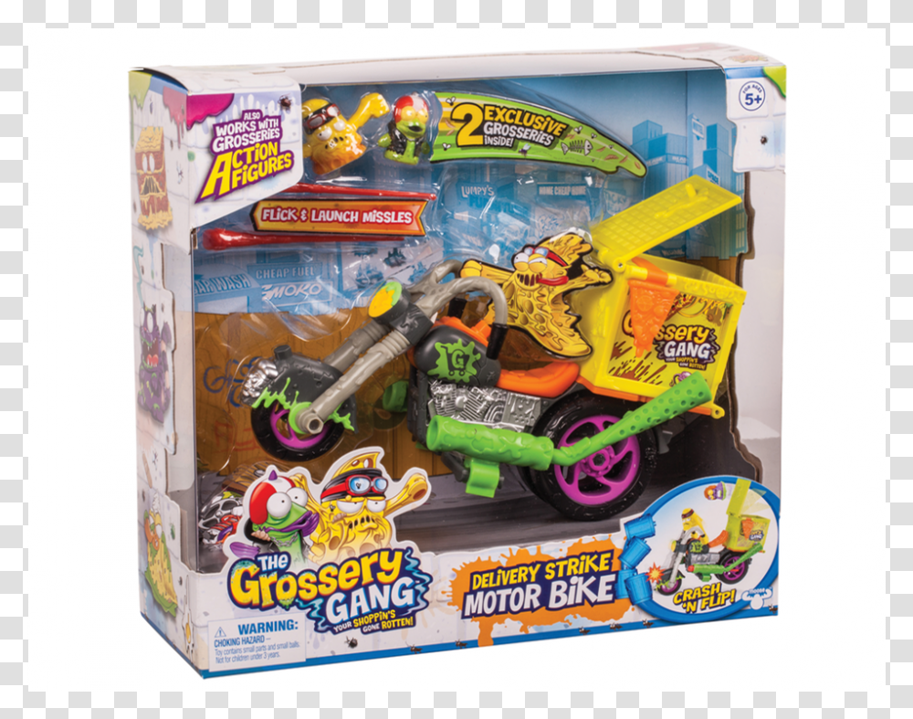 The Grossery Gang Delivery Strike Motorbike, Wheel, Machine, Toy, Arcade Game Machine Transparent Png
