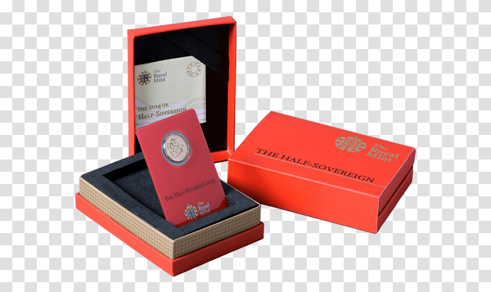The Half Sovereign 2014 Gold Coin Struck In India Mmtc Pamp Gold Coin, Box, Document, Id Cards Transparent Png
