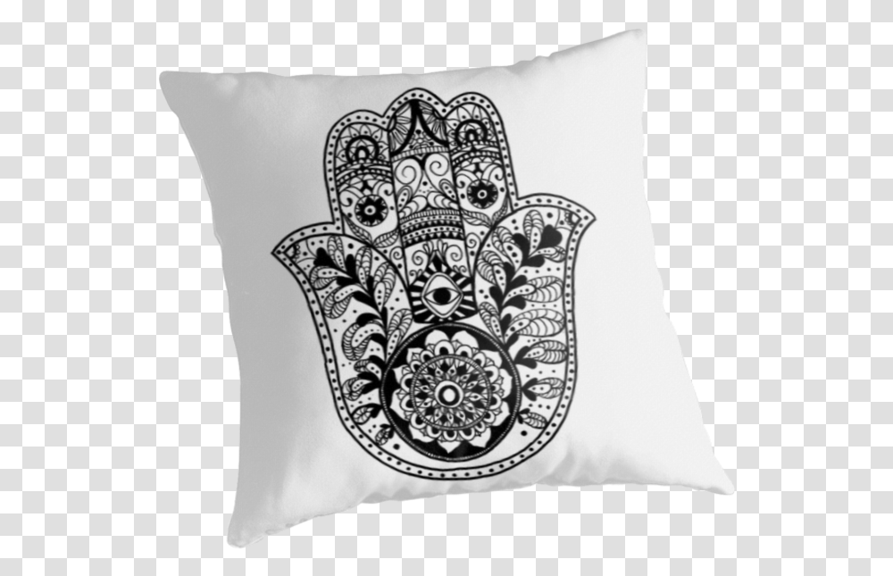 The Hamsa Hand Throw Pillows By Carolyn Hamsa, Cushion, Pattern, Rug, Doodle Transparent Png