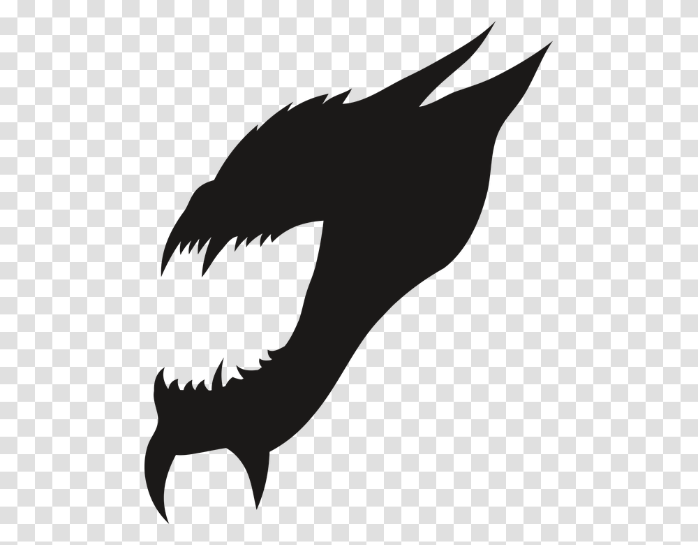 The Head Of The Monster Teeth Horns No Background Portable Network Graphics, Silhouette, Animal, Bird, Person Transparent Png