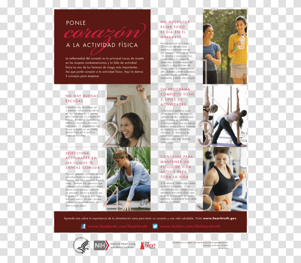 The Heart Truth Put Your Heart Into Getting Active Brochure Protect Your Heart, Poster, Advertisement, Flyer, Paper Transparent Png