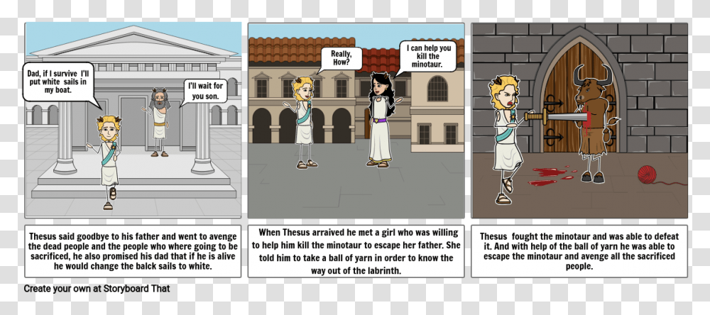 The Hero And Minotaur Storyboard By 41d31623 For Adult, Person, Path, Text, People Transparent Png