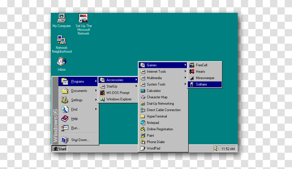 The History Of Start Windows 95 Start Menu, Word, Screen, Electronics Transparent Png