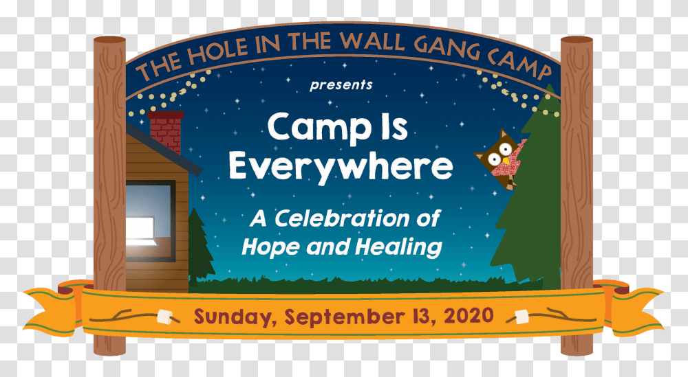The Hole In Wall Gang Camp Horizontal, Text, Poster, Advertisement, Flyer Transparent Png